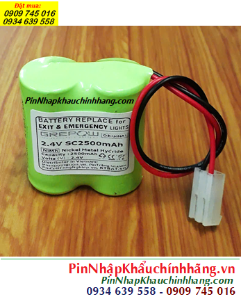 Pin đèn Exit thoát hiểm 2.4v-SC2500mAh, Pin đèn Sự cố khẩn cấp 2.4v-SC2500mAh chính hãng